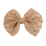 Maxbell 6Pcs Handmade Burlap Bows for Rustic Wedding Decoration Gold