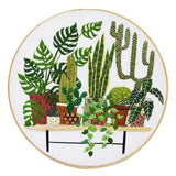 Max Stamped Embroidery Kit with Pattern Cross Stitch Crafts - Pot Plant EC001