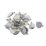 Max 50Pcs DIY Brooch Lapel Safety Pins Round Blank Pad Base Cabochon Back Silver
