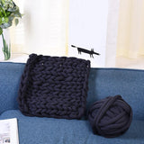 Max 25 Meters Chunky Wool Yarn  Soft Bulky Arm Knitting Wool Roving Dark Blue