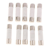 Max 20 Pieces R015 Series 500V Cylindrical Ceramic Fuse Tube Fast Blow 38x10mm 10A