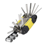 Maxbell 16 in 1 Bike Tire Repair Wrench Tool Multifunctional for Travel Repairing Yellow