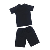 Maxbell 1/6 Male Short Sleeves T-shirt Shorts Set for 12'' Action Figure Black