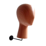 Maxbell Hat Wig Display Stand Mannequin Head Model for Beginner Hairdresser Training Dark Wood Grain