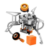 Maxbell Camping Gas Stove Split Burner Survival Kit for Hiking Propane Emergency