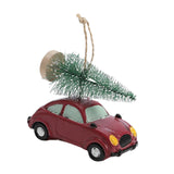 Maxbell Mini Resin Christmas Tree Ornaments Car Pendant Figurines Decor Miniature 8cmx3.5cmx6.5cm Red
