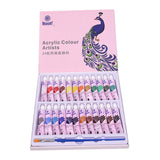 Maxbell Acrylic Paint Set with 1 Paint Brush Rich Pigments for Crafts 24 Colors