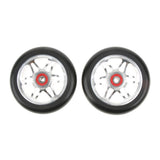 Maxbell 1 Pair Replacement 110mm Stunt Scooter Wheels with Standard Bearings Silver