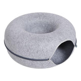 Maxbell Premium Felt Cave for Cat Removable House Zipper Scratch Resistant Tunnel Light Gray