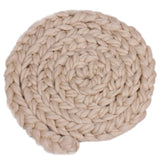 Maxbell Newborn Baby Roving Braid Wool Spinning Fiber Rugs Photography Props Beige