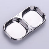 Maxbell Stainless Steel Seasoning Dish Sauce Sugar Spice Dipping Bowl Double Square