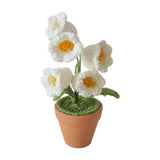 Maxbell Hand Woven Artificial Flowers Ornament Gift for Friends Table Centerpieces White