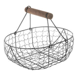 Maxbell Geometric Fruit Basket Serving Tray Rustic Metal for Office Festival Holiday Black L