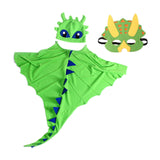 Maxbell Dragon Costume Cloak for Dinosaur Dress up Toys Birthday Party green