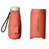 Maxbell Mini Sun Protection Umbrella with Case for Men and Women Sturdy Car Umbrella Orange