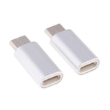 Maxbell 2Piece USB Type C Converter Adapter Charge Data Sync for iPhone Silver
