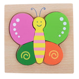 Maxbell Cartoon Cognitive Wooden Jigsaw Puzzles Kids Baby Educational Toy Butterfly