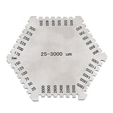 Maxbell Precision Wet Film Comb Hexagonal 25-3000um Stainless Steel Thinkness Gauge