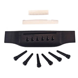 Maxbell Wooden Bridge String Pegs Saddle Nut Kit for Acoustic Folk Guitar