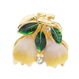 Max Korean Style Sweet Fruit Hair Claw Crystal Hair Clip Pear Yellow