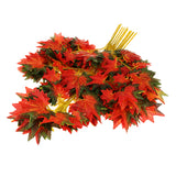 Maxbell 12x Fall Fake Silk Leaves Wedding Favor Autumn Maple Leaf Decor Autumn Red