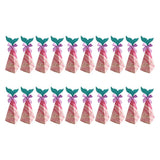 Max 20pcs Creative Triangle Cone Mermaid Candy Boxes Party Favor Rose Red