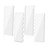 Maxbell 4x Acrylic Cake Scraper Tool Cake Comb Cake Decorating for Butter Cream Cake