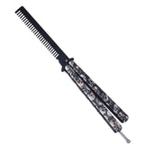 Maxbell Practice Butterfly Comb Trainer Foldable Stainless Steel Metal Practice Comb White