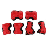 Max 6Pcs Skateboard Protective Pad Gear Knee Elbow Pad Wrist Guard Set L Red