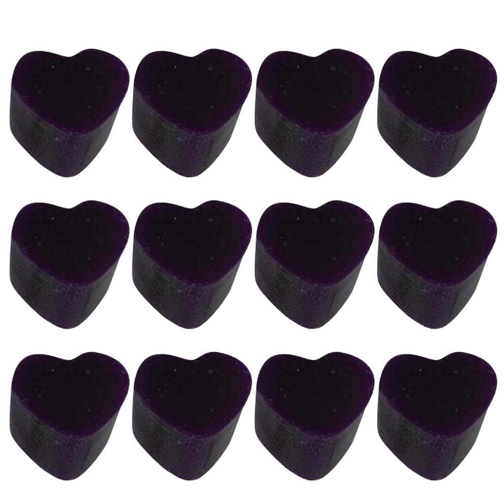Maxbell 12x Heart Shaped Candle Wax Dyes Soy Wax for Candle Handmade Supplies Purple