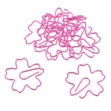 Maxbell 10 Pieces Pink Sakura Shape Paper Clips Metal Bookmarks Office Stationery