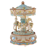 Max Handcrafted Rotating Carousel Music Box Decorative Collectibles Toys Blue