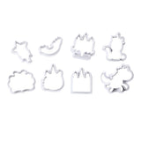 Maxbell 8pcs Fondant Baking Molds Christmas Unicorn Cake Mould Chocolate Cookies B