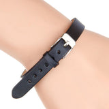 Maxbell Fashion Cow Leather Wristband Cuff Bracelet Bangle Charm Women Jewelry Black