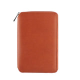 Max Leather Zipper Padfolio with Replaceable Loose-leaf Paper 80 Sheet Brown