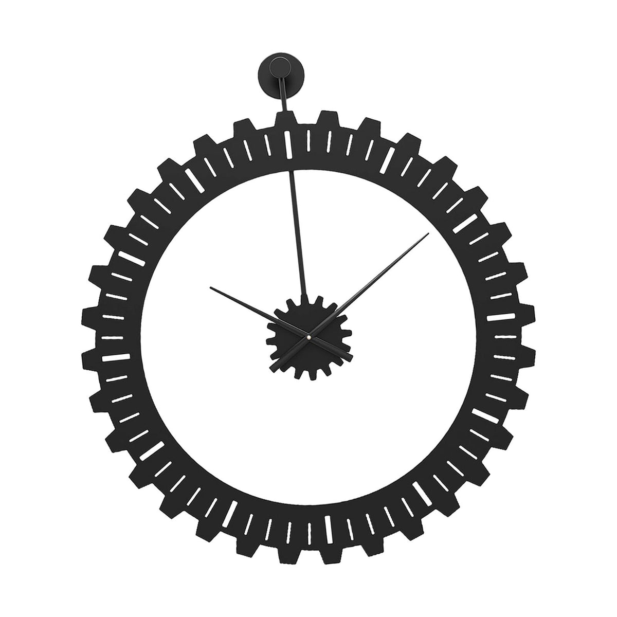 Maxbell Gear Wall Clock Noiseless Large for Bedroom Living Room Wall Decor Black