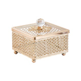 Maxbell Luxury Jewelry Box Women Jewellery Storage Case for Lady Home Decor Bathroom 9cm Height