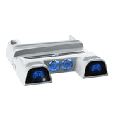 Maxbell Vertical Stand+Cooling Fan+Charging Station +Game Storage for PS5 White