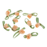Maxbell 10x felt satin ribbon flowers floret embellishments DIY crafts  Orange