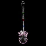 Max Crystal Hanging Suncatcher Rainbow Beads Ball Pendant Prisms Pink 21cm
