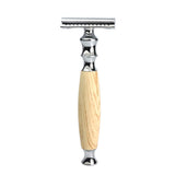 Maxbell Double Edge Safety Razor Classic Shaving Vintage Shaver For Men Beige