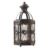 Maxbell Candle Holder Lantern Wind Lamp Candlestick Hanging for Garden Wedding Yard Black