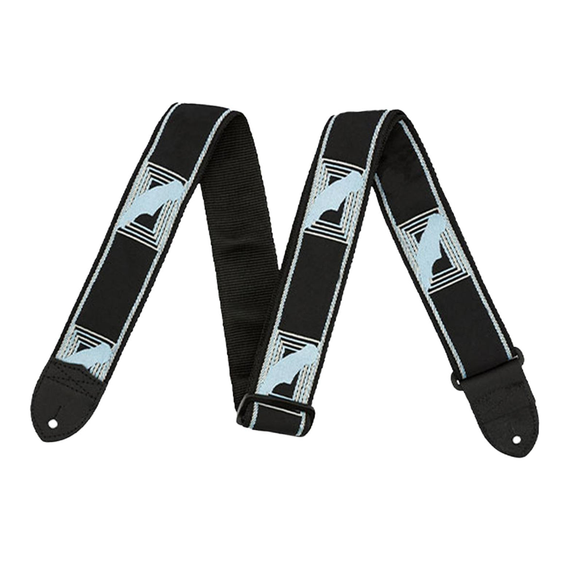 Maxbell Guitar Strap Thickening Embroidered widening Polyester for Bass Acoustic blue black