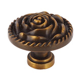 Maxbell Zinc Alloy Rose Flower Round Knobs Pull Handles with Screw Creamy Yellow