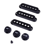 Maxbell Single Coil Pickup Cover Crontrol Knob Tip for Electric Guitar  Black