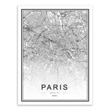 Maxbell Nordic World City Map Poster Art Canvas Painting Home Decor 7# 21x30cm