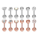 Max Maxb 6/12 sets Steel Zircon Rhinestone Earring piercing Jewelry Mixed 12 Sets