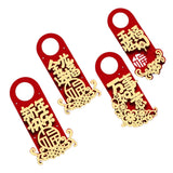 Maxbell 4 Pieces 2024 New Year Door Handle Decoration for Front Door Party Farmhouse Words