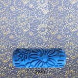 Max 5" Embossed Pattern Painting Roller Brush Tool for Wall DIY Decor Blue  5#