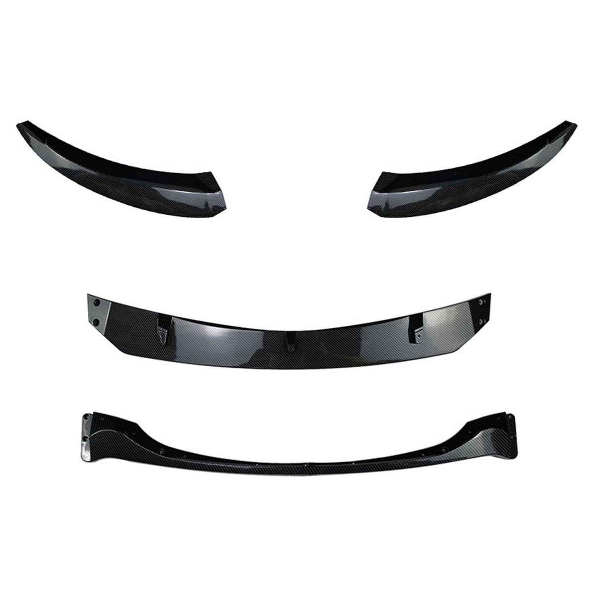 Maxbell Front Bumper Splitter Lip Body Kit Black for BMW 1 Series E82 E88 Carbon Fiber